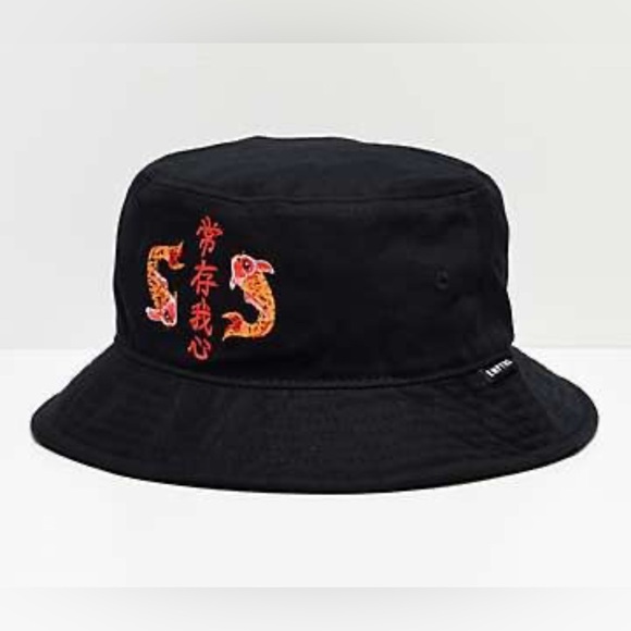 Empyre Other - Empyre Always 2 Bucket Hat Embroidered Koi Fish in Black One Size